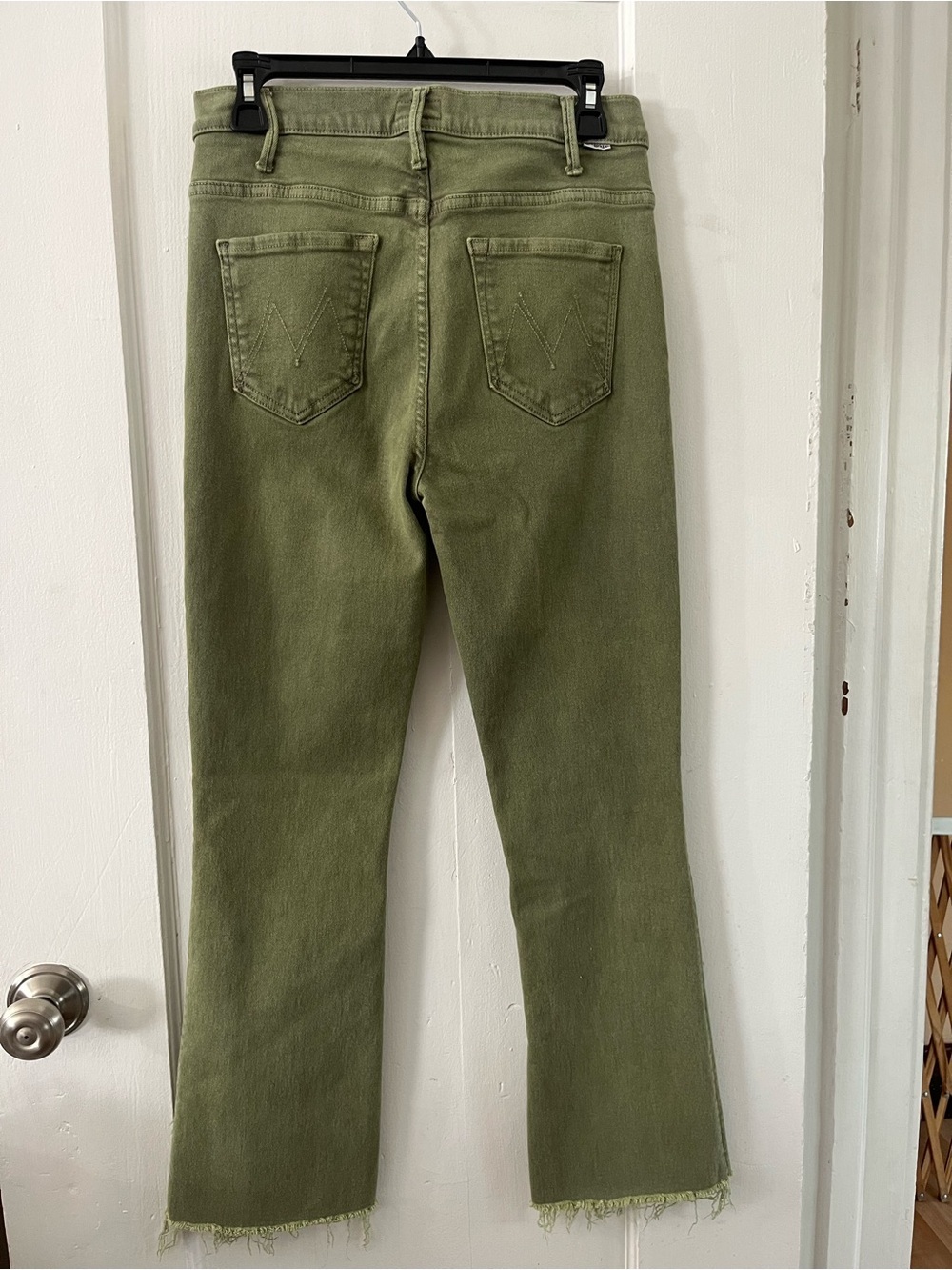 MOTHER The Hustler Ankle Fray Dark Olive Jeans - Picture 4 of 17